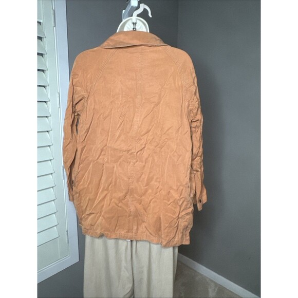 Stefis Jacket SZ M Caramel Brown Terra Cotta Color Flowy Jacket Pockets - Picture 4 of 9
